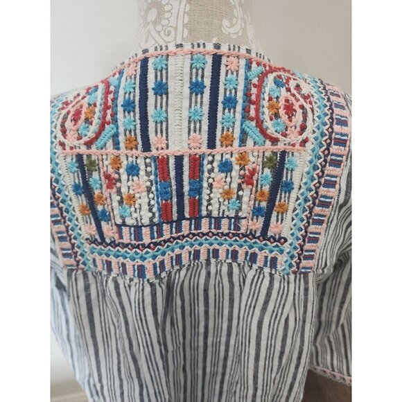 J. Jill Jacket Top Love Linen Boho Embroidered Linen Peasant Women's SP - Picture 6 of 13